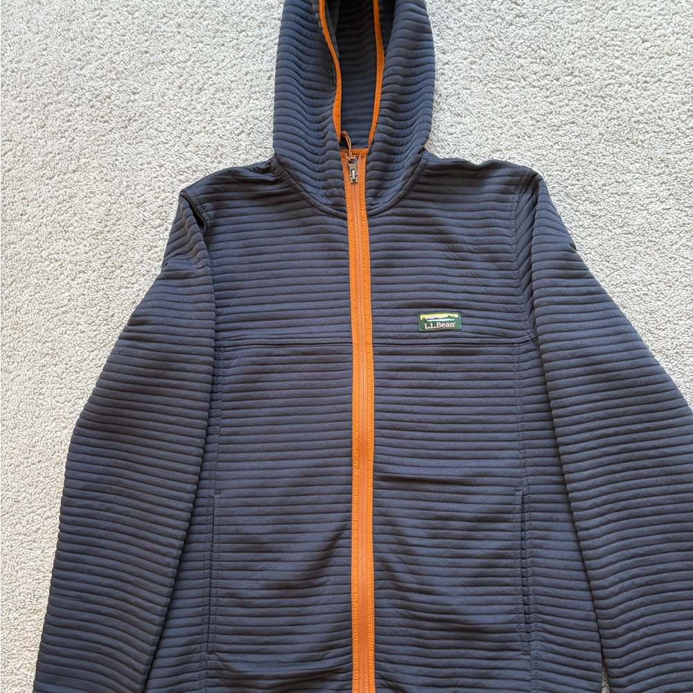 L.L. Bean Men's blue Hoodie with Orange Trim